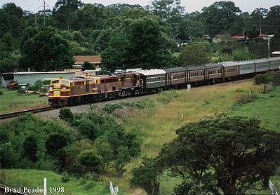 Tour train leaving Taree.