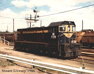 Y170 in service with the Victorian Railway at Seymour in 1986